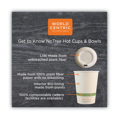 No Tree Paper Bowls, 24 Oz, 4.4" Diameter X 4.5"h, Natural, Sugarcane, 500/carton