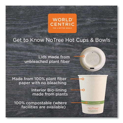 Notree Paper Hot Cups, 6 Oz, Natural, 1,000/carton