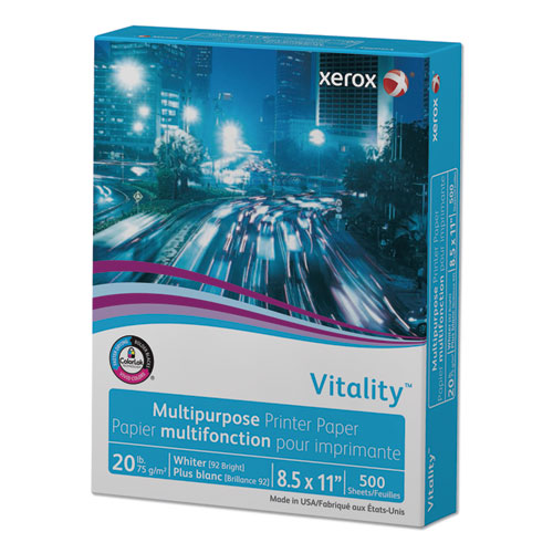 Vitality Multipurpose Print Paper, 92 Bright, 20 Lb Bond Weight, 8.5 X 11, White, 500/ream, 10 Reams/ct, 40 Cartons/pallet