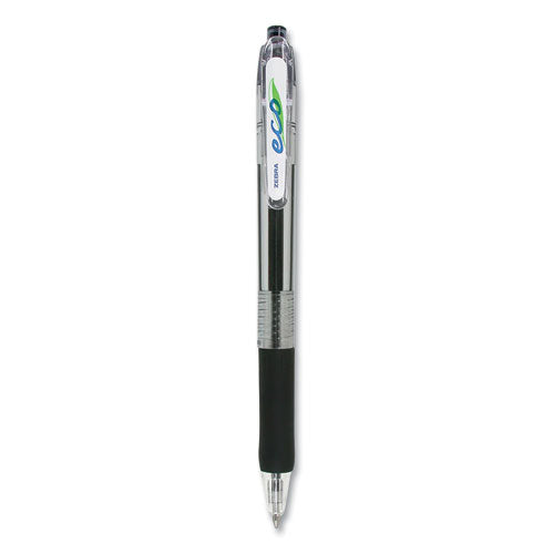 Eco Jimnie Clip Ballpoint Pen, Retractable, Medium 1 Mm, Black Ink, Smoke Barrel, 12/pack