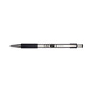 F-301 Ballpoint Pen, Retractable, Fine 0.7 Mm, Black Ink, Stainless Steel/black Barrel, 2/pack