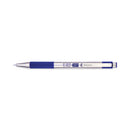 F-301 Ballpoint Pen, Retractable, Fine 0.7 Mm, Blue Ink, Stainless Steel/blue Barrel