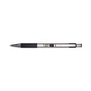 F-301 Ballpoint Pen, Retractable, Bold 1.6 Mm, Black Ink, Stainless Steel/black Barrel, 12/pack