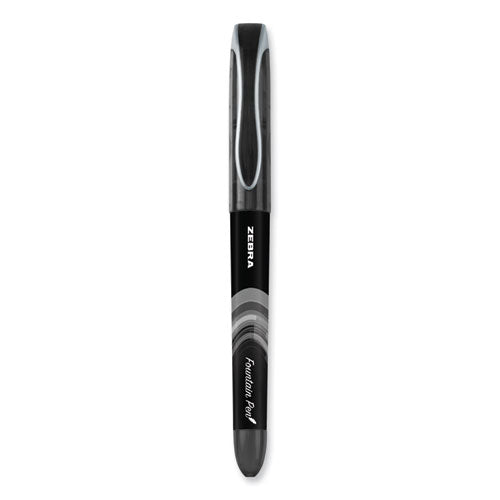 Fountain Pen, Fine 0.6 Mm, Black Ink, Black, 12/pack