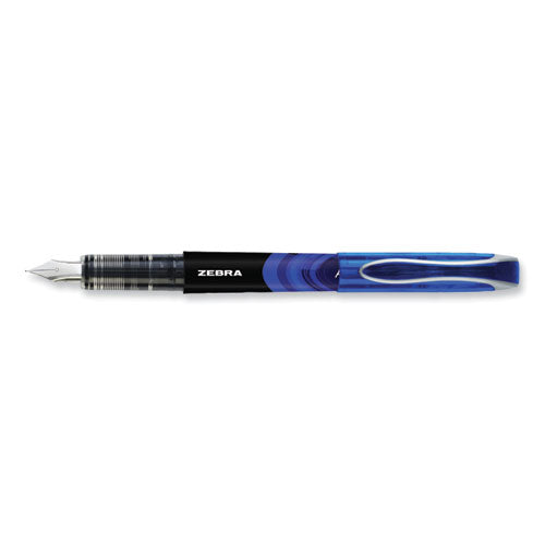 Fountain Pen, Fine 0.6 Mm, Blue Ink, Blue, 12/pack