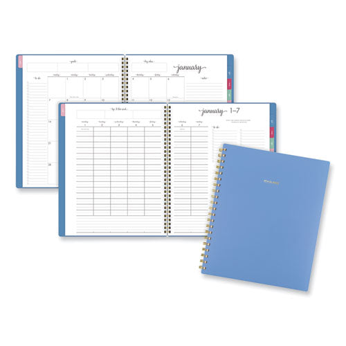 Harmony Weekly/monthly Poly Planner, 11 X 9.38, Blue Cover, 13-month (jan To Jan): 2024 To 2025