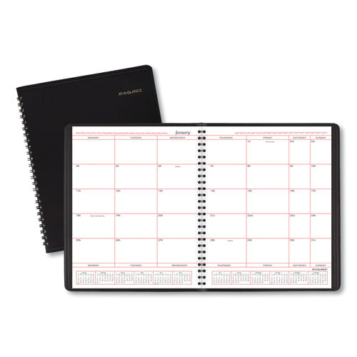 Monthly Planner In Business Week Format, 10 X 8, Black Cover, 12-month (jan To Dec): 2024