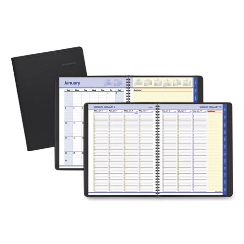 Quicknotes Weekly Vertical-column Format Appointment Book, 11 X 8.25, Black Cover, 12-month (jan To Dec): 2024