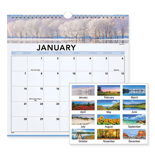 Landscape Monthly Wall Calendar, Landscapes Photography, 12 X 12, White/multicolor Sheets, 12-month (jan To Dec): 2024