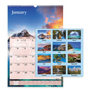 Scenic Monthly Wall Calendar, Scenic Landscape Photography, 15.5 X 22.75, White/multicolor Sheets, 12-month (jan-dec): 2024