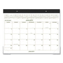 Two-color Desk Pad, 22 X 17, White Sheets, Black Binding, Clear Corners, 12-month (jan To Dec): 2024