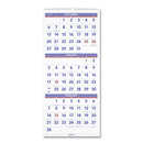 Deluxe Three-month Reference Wall Calendar, Vertical Orientation, 12 X 27, White Sheets, 14-month (dec To Jan): 2023 To 2025