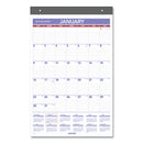 Repositionable Wall Calendar, 15.5 X 22.75, White/blue/red Sheets, 12-month (jan To Dec): 2024