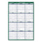 Vertical Erasable Wall Planner, 32 X 48, White/green Sheets, 12-month (jan To Dec): 2024