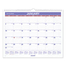 Monthly Wall Calendar, 15 X 12, White/red/blue Sheets, 12-month (jan To Dec): 2024