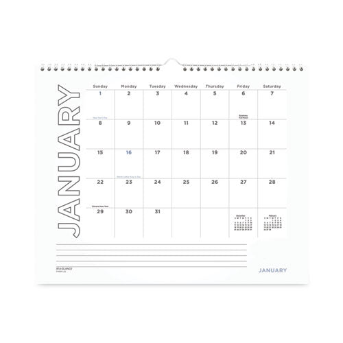 Modern Core Wall Calendar, Modern Artwork, 15 X 12, White/black Sheets, 12-month (jan To Dec): 2024