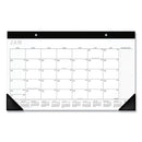 Contemporary Monthly Desk Pad, 18 X 11, White Sheets, Black Binding/corners,12-month (jan To Dec): 2024