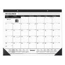 Ruled Desk Pad, 22 X 17, White Sheets, Black Binding, Black Corners, 12-month (jan To Dec): 2024
