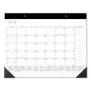 Contemporary Monthly Desk Pad, 22 X 17, White Sheets, Black Binding/corners,12-month (jan To Dec): 2024