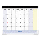 Quicknotes Desk Pad, 22 X 17, White/blue/yellow Sheets, Black Binding, Clear Corners, 13-month (jan To Jan): 2024 To 2025