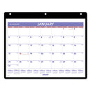 Monthly Desk/wall Calendar With Plastic Backboard And Bonus Pages, 11 X 8, White/violet/red Sheets, 12-month (jan-dec): 2024