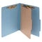 Pressboard Classification Folders, 2" Expansion, 1 Divider, 4 Fasteners, Letter Size, Sky Blue Exterior, 10/box