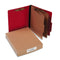 Colorlife Presstex Classification Folders, 3" Expansion, 2 Dividers, 6 Fasteners, Letter Size, Executive Red Exterior, 10/box