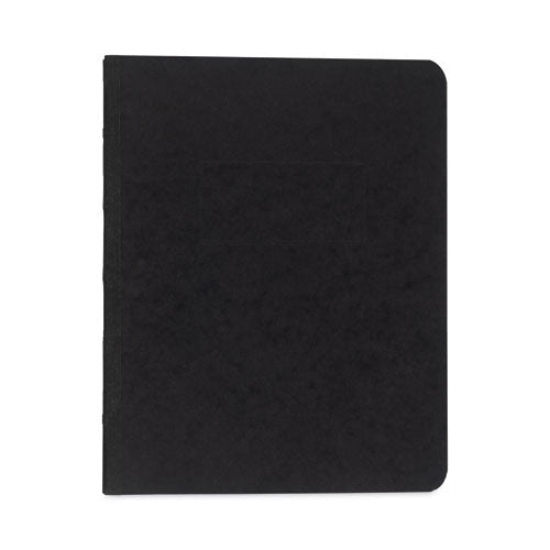 Pressboard Report Cover With Tyvek Reinforced Hinge, Two-piece Prong Fastener, 3" Capacity, 8.5 X 11, Black/black
