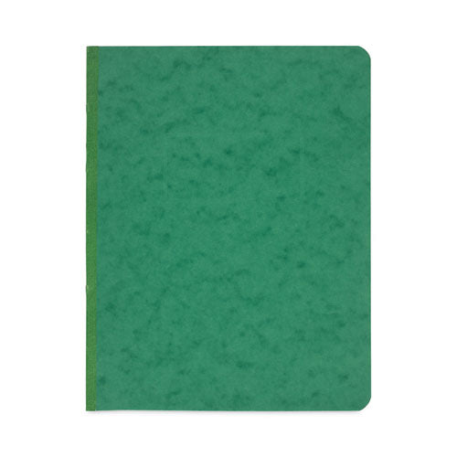 Pressboard Report Cover With Tyvek Reinforced Hinge, Two-piece Prong Fastener, 3" Capacity, 8.5 X 11, Dark Green/dark Green