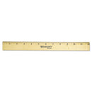 Wood Ruler With Single Metal Edge, Standard, 12" Long