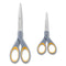 Titanium Bonded Scissors, 5" And 7" Long, 2.25" And 3.5" Cut Lengths, Gray/yellow Straight Handles, 2/pack