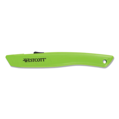 Safety Ceramic Blade Box Cutter, 0.5" Blade, 6.15" Plastic Handle, Green