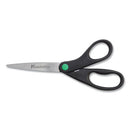 Kleenearth Scissors, 8" Long, 3.25" Cut Length, Black Straight Handle