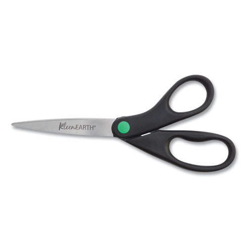 Kleenearth Scissors, 8" Long, 3.25" Cut Length, Black Straight Handle