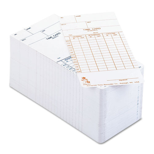 Time Clock Cards For Acroprint Atr120, Two Sides, 3.5 X 7, 250/pack
