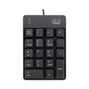 Spill-resistant 18-key Numeric Keypad, Black