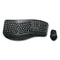 Wkb1500gb Wireless Ergonomic Keyboard And Mouse, 2.4 Ghz Frequency/30 Ft Wireless Range, Black