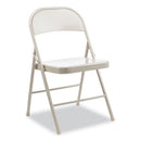 Armless Steel Folding Chair, Supports Up To 275 Lb, Taupe Seat, Taupe Back, Taupe Base, 4/carton