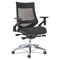 Alera Eb-w Series Pivot Arm Multifunction Mesh Chair, Supports 275 Lb, 18.62" To 22.32" Seat, Black Seat/back, Aluminum Base