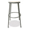 Industrial Metal Shop Stool, Backless, Supports Up To 300 Lb, 30" Seat Height, Brown Seat, Gray Base