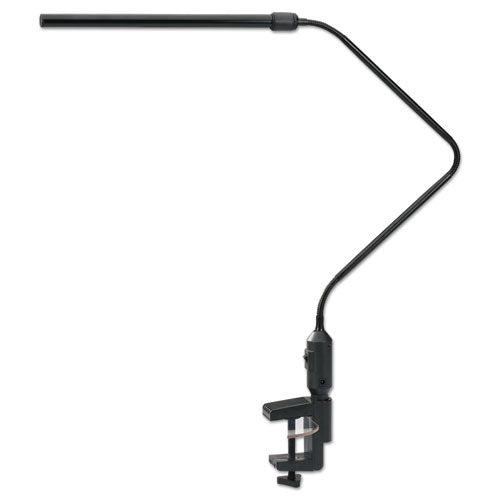 Led Desk Lamp With Interchangeable Base Or Clamp, 5.13w X 21.75d X 21.75h, Black