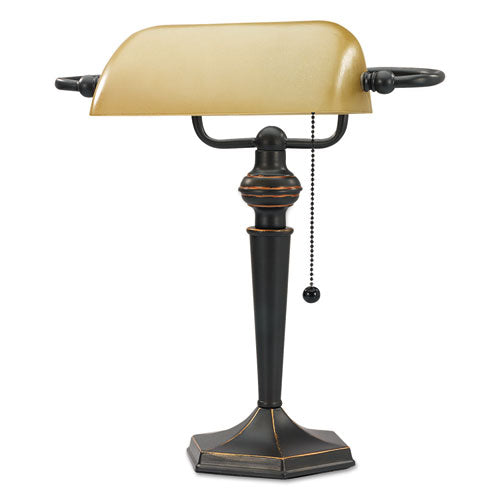 Traditional Banker's Lamp, 10w X 13.38d X 16h, Antique Bronze