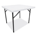 Square Plastic Folding Table, 36w X 36d X 29.25h, White