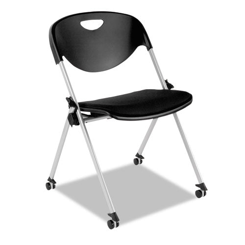 Alera Sl Series Nesting Stack Chair Without Arms, Supports 250 Lb, 19.5" Seat Height, Black Seat/back, Gray Base, 2/carton