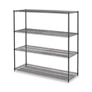 Ba Plus Wire Shelving Kit, Four-shelf, 72w X 24d X 72h, Black Anthracite Plus