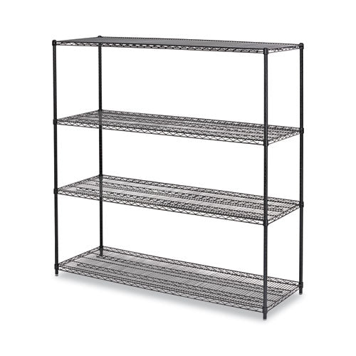 Ba Plus Wire Shelving Kit, Four-shelf, 72w X 24d X 72h, Black Anthracite Plus