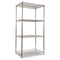 Nsf Certified Industrial Four-shelf Wire Shelving Kit, 36w X 24d X 72h, Silver