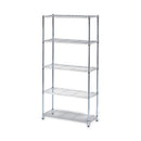 Residential Wire Shelving, Five-shelf, 36w X 14d X 72h, Silver