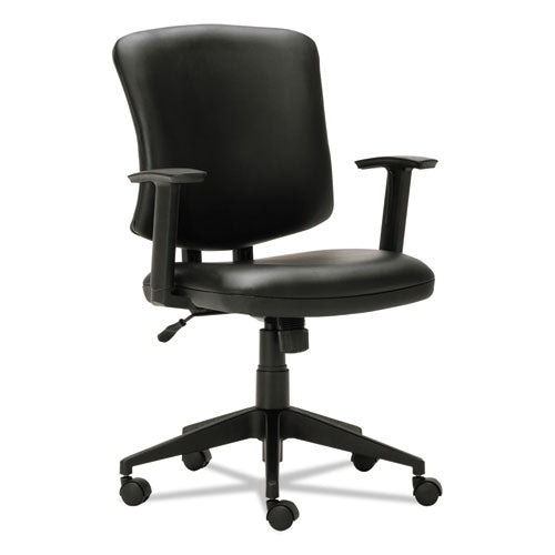 Alera Everyday Task Office Chair, Bonded Leather Seat/back, Supports Up To 275 Lb, 17.6" To 21.5" Seat Height, Black