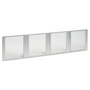 Glass Door Set With Silver Frame For 72" Wide Hutch, 17w X 16h, Clear, 4 Doors/set